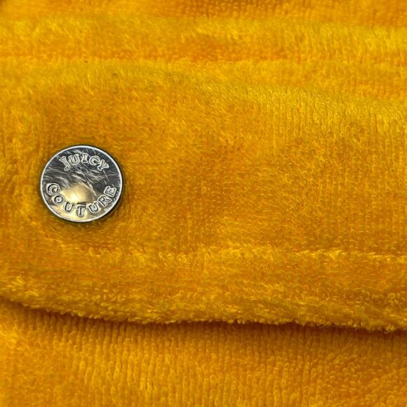Vintage Y2K Juicy Couture sequin french terry hoodie track pant set L yellow - Picture 13 of 16